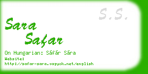 sara safar business card